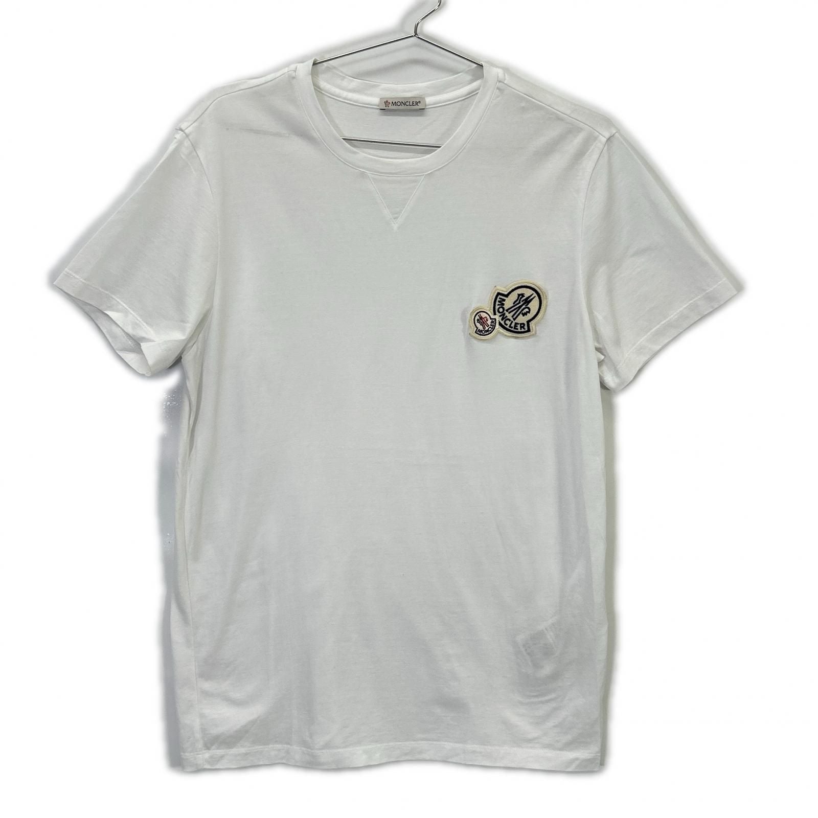 Moncler White SS T-Shirt Double Logo