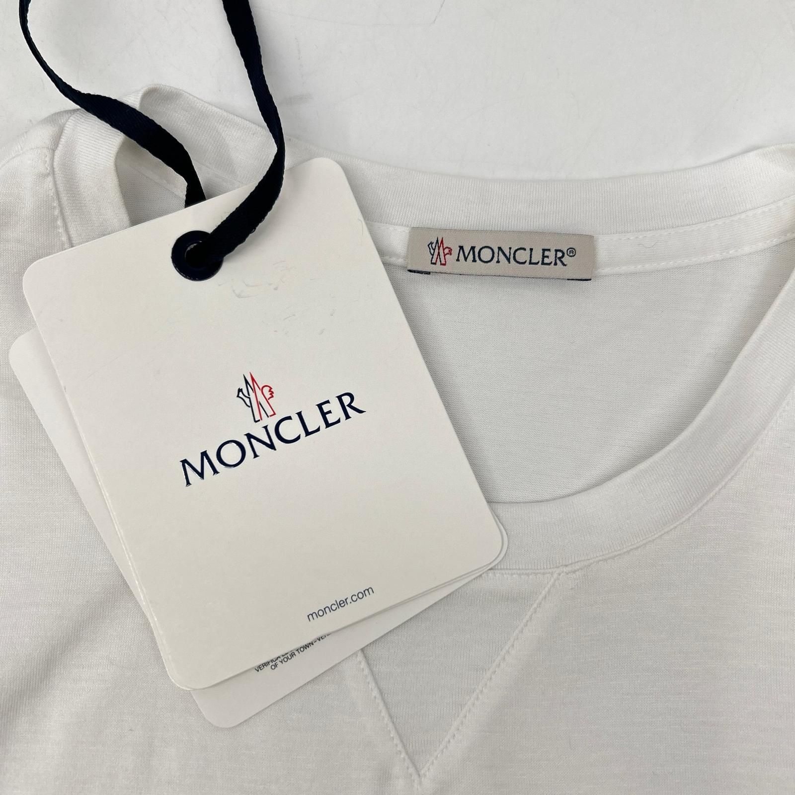 Moncler White SS T-Shirt Double Logo — view 3