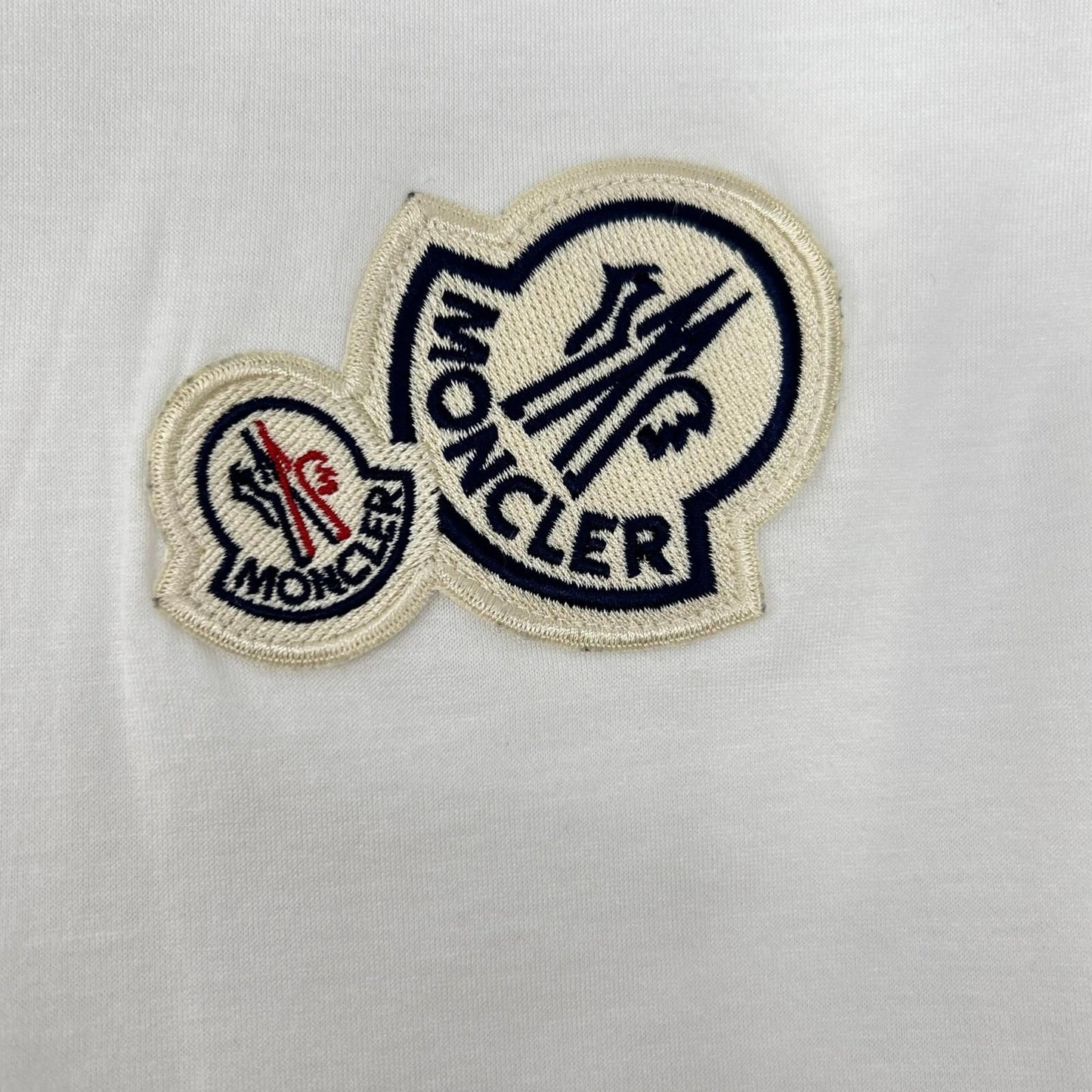 Moncler White SS T-Shirt Double Logo — view 7