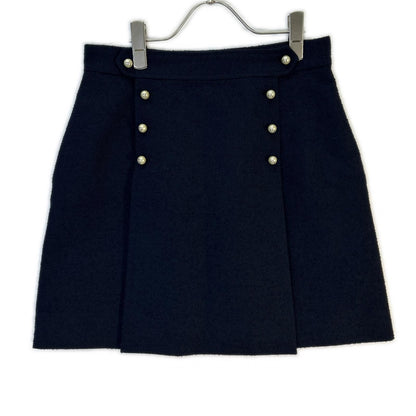Dior Navy Pearl Button Rim Bubble Sarah Panel Mini Skirt