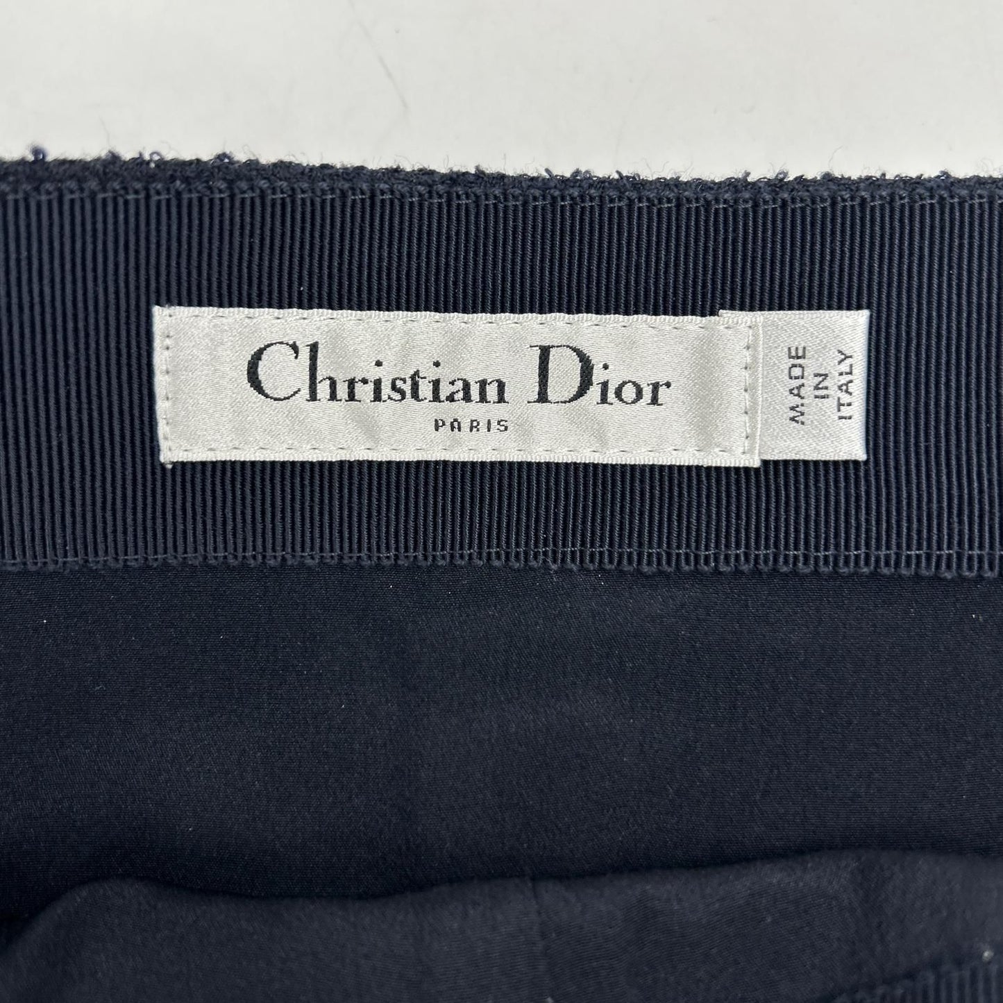Dior Navy Pearl Button Rim Bubble Sarah Panel Mini Skirt — view 3