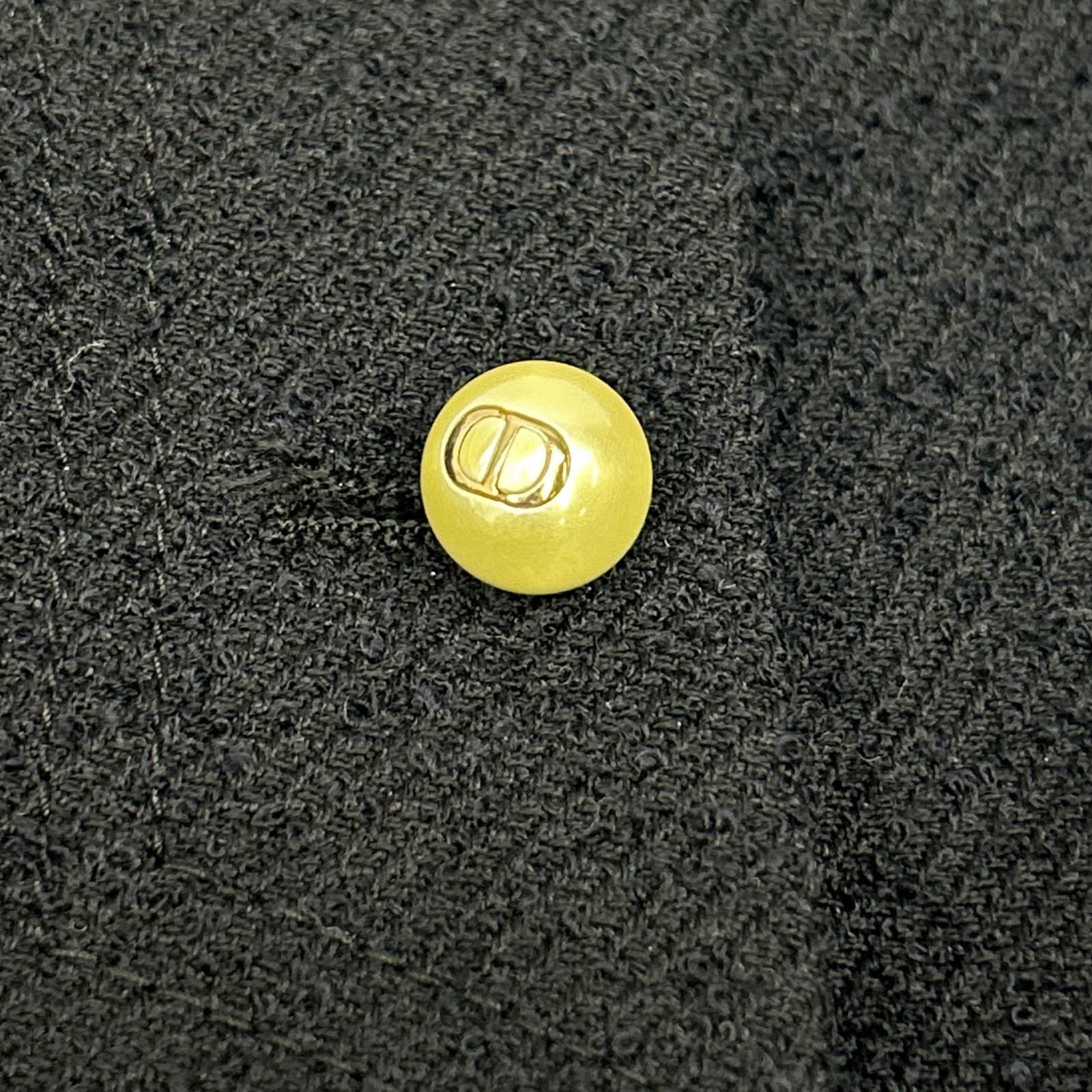 Dior Navy Pearl Button Rim Bubble Sarah Panel Mini Skirt — view 7