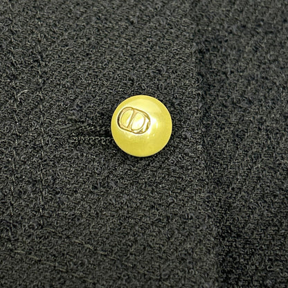 Dior Navy Pearl Button Rim Bubble Sarah Panel Mini Skirt — view 7