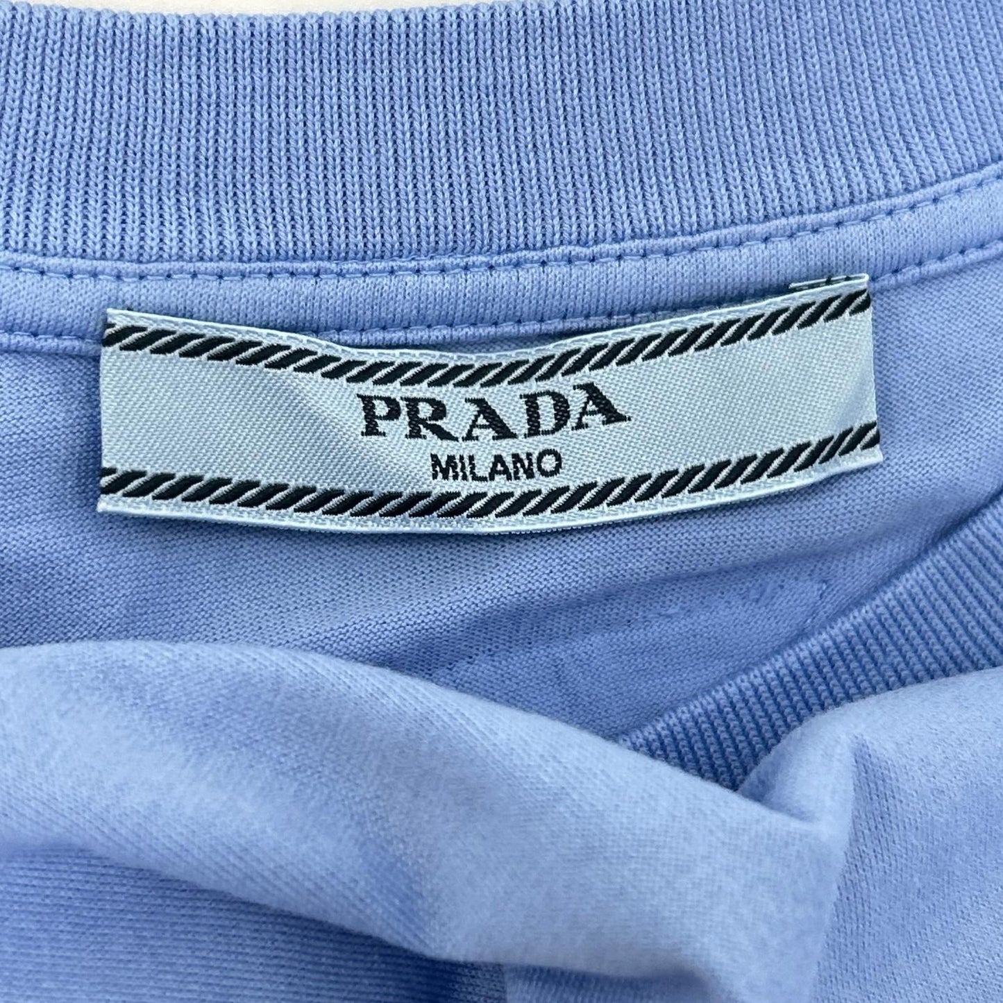Prada Light Blue Cotton T-Shirt — view 3
