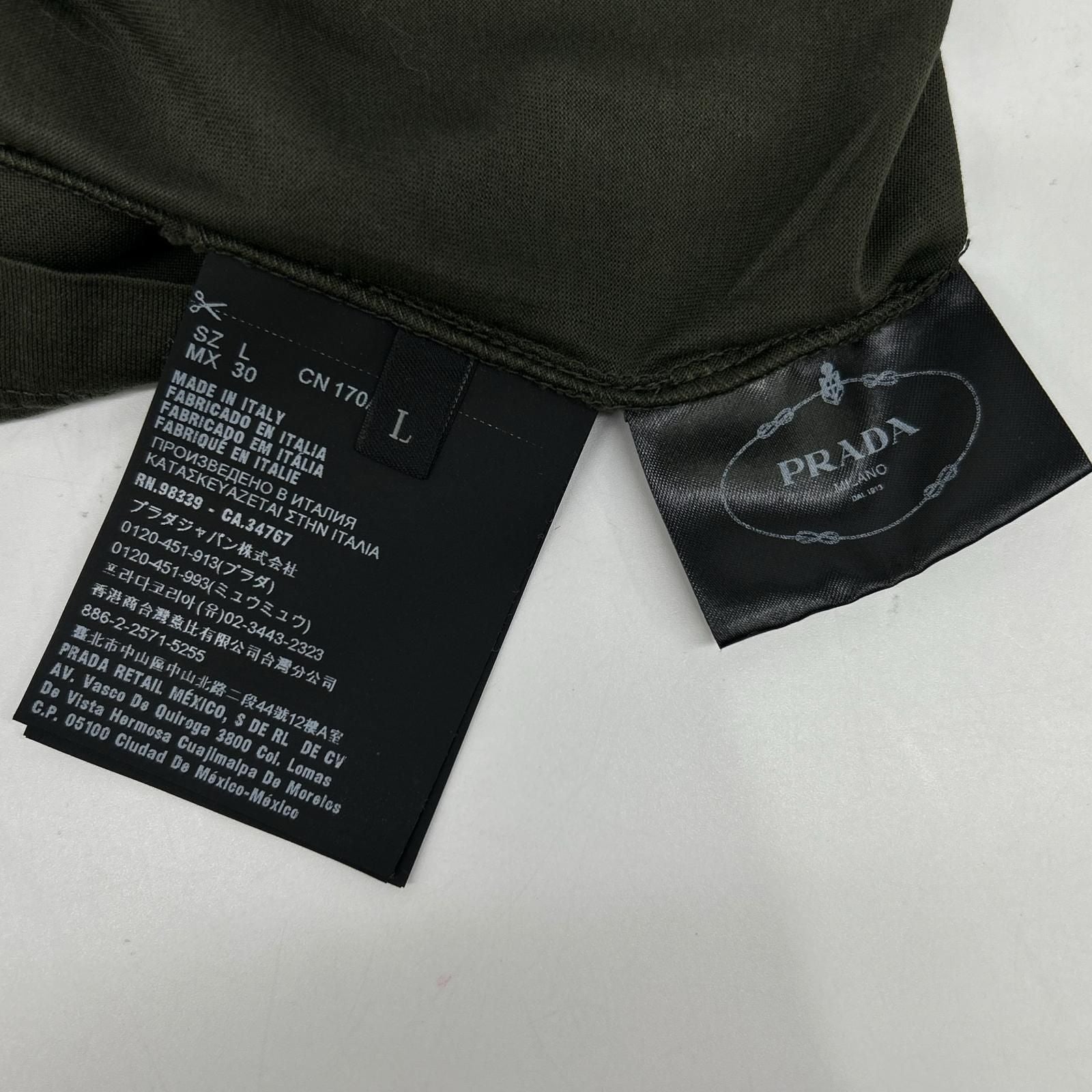 Prada Khaki Cotton T-Shirt — view 4