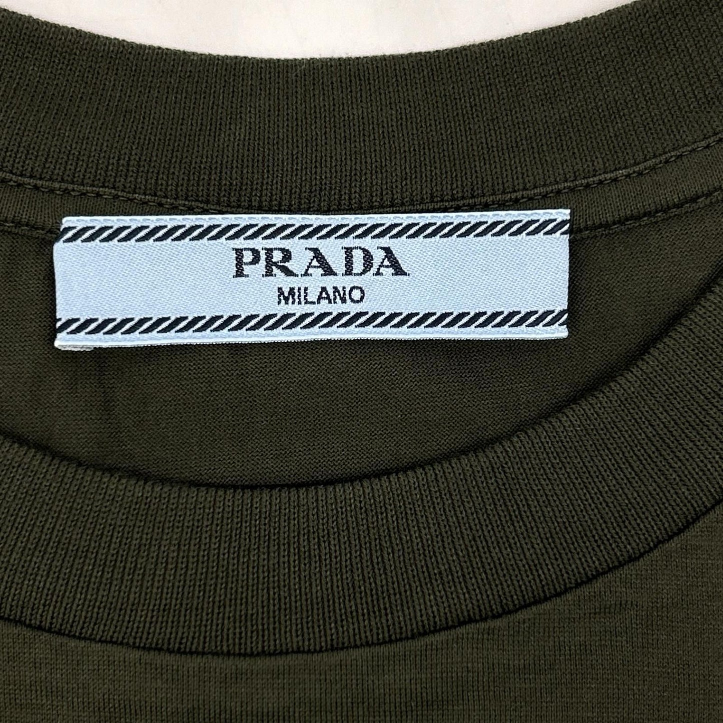 Prada Khaki Cotton T-Shirt — view 3
