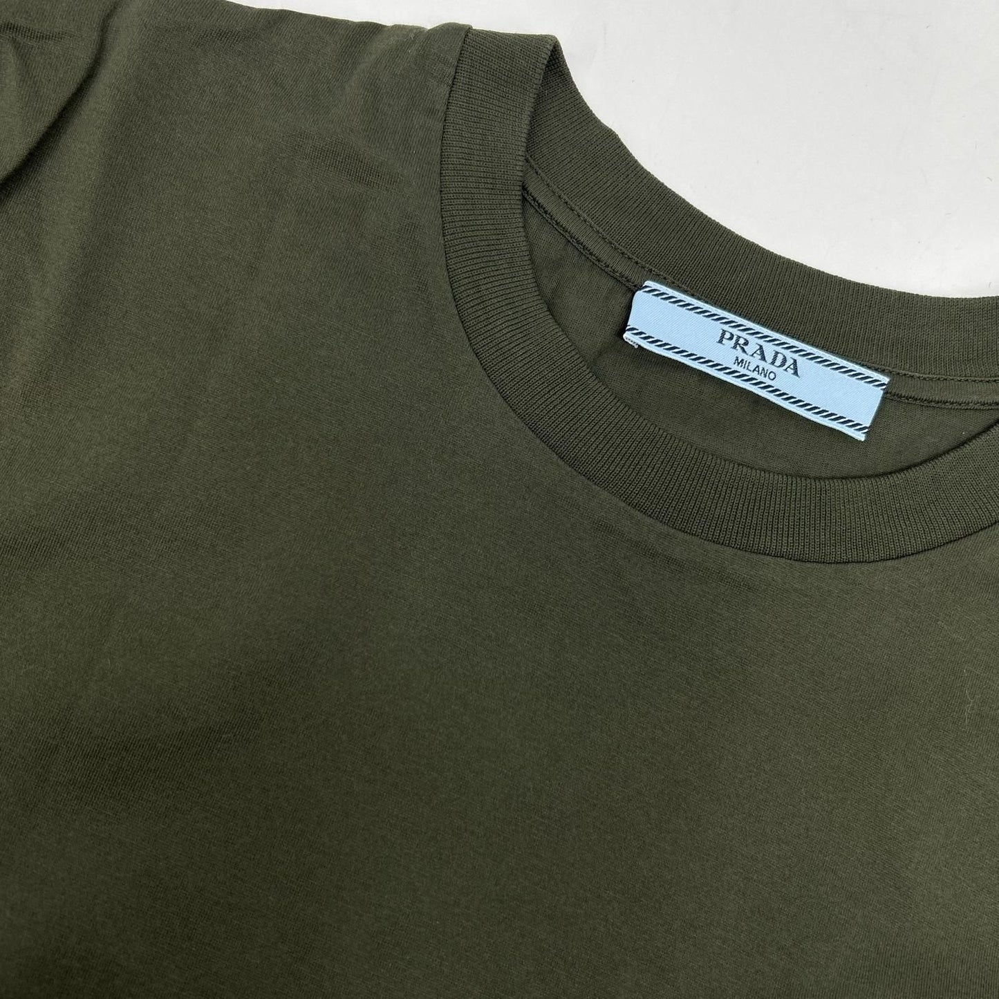 Prada Khaki Cotton T-Shirt — view 7