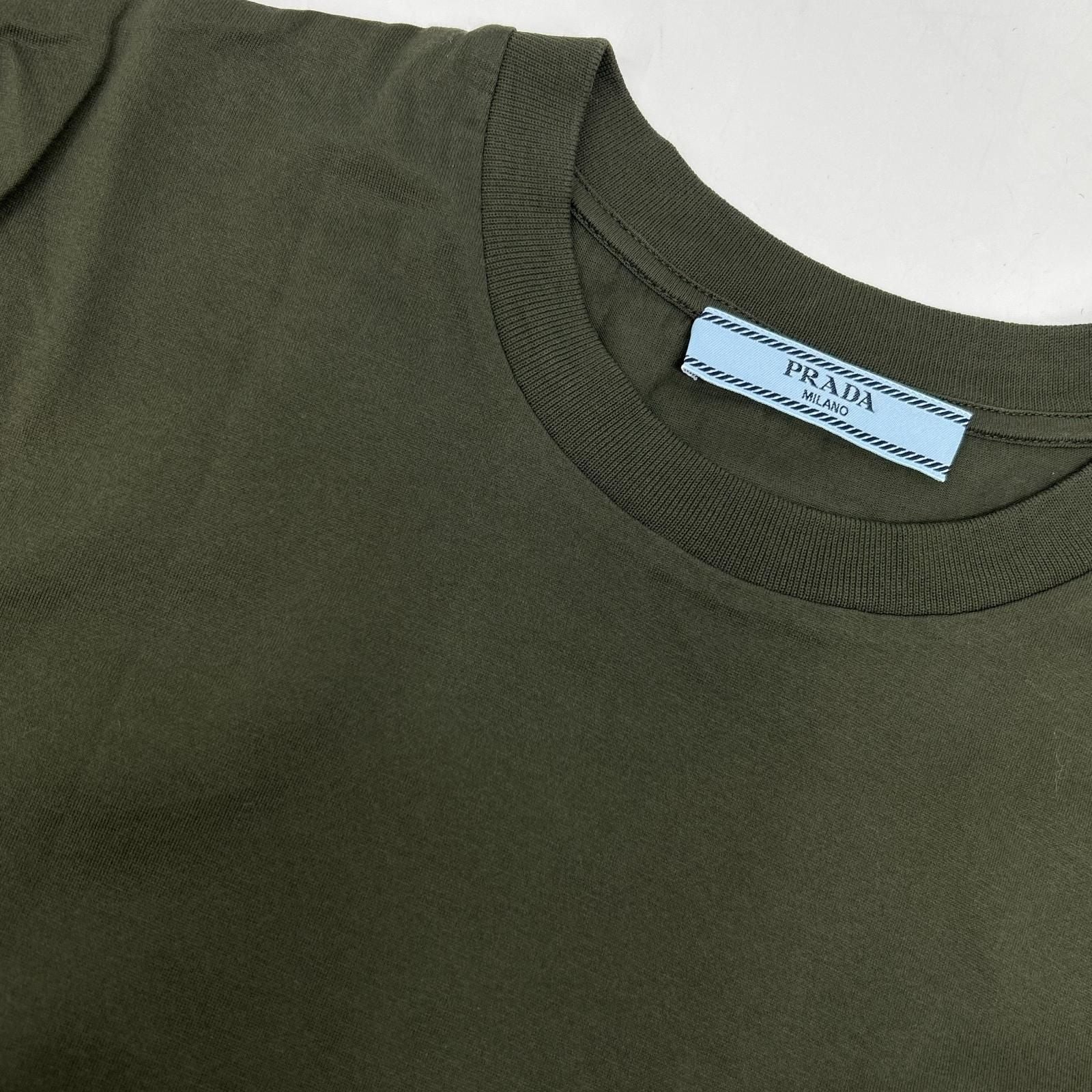 Prada Khaki Cotton T-Shirt — view 7