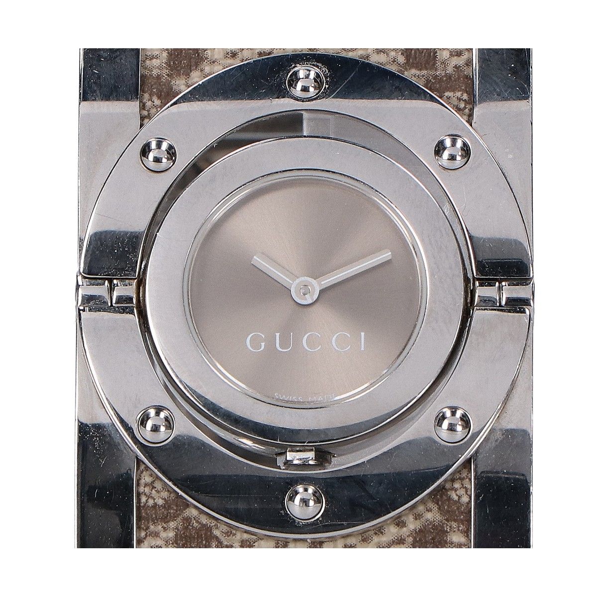 Gucci 112 Toile Collection Wide Bangle Quartz Watch