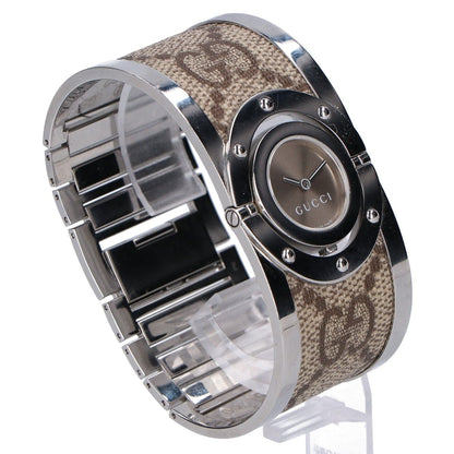 Gucci 112 Toile Collection Wide Bangle Quartz Watch — view 5
