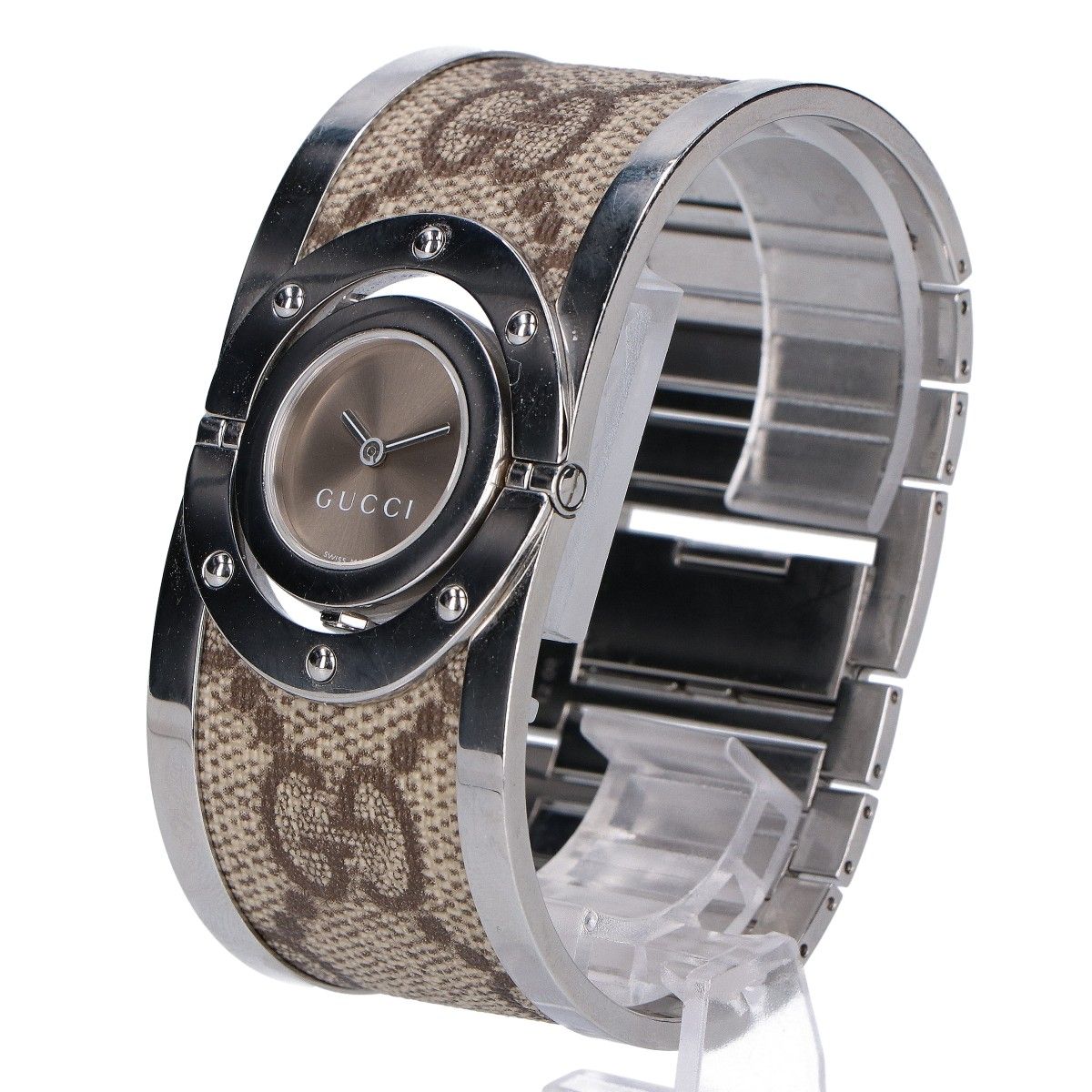 Gucci 112 Toile Collection Wide Bangle Quartz Watch — view 3