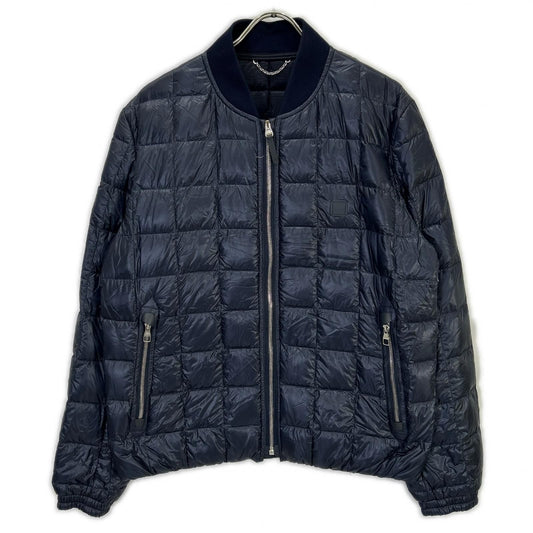 Louis Vuitton Navy Quilted Zip Up Logo Patch Down Jacket 48
