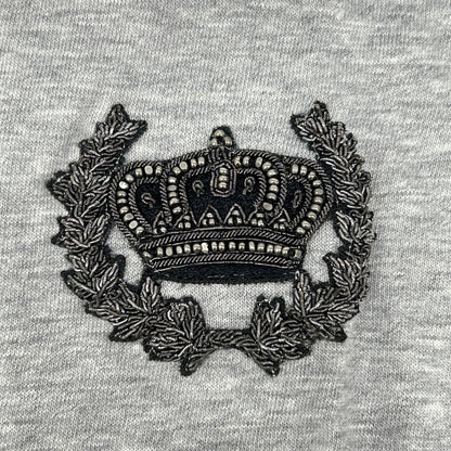 Dolce & Gabbana Gray Crown Bead Decoration Cotton Crew Neck T-Shirt 46 — view 6