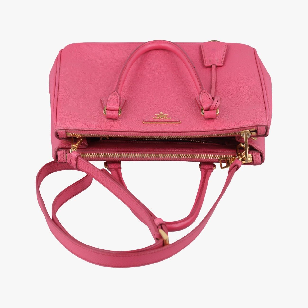 Prada Galleria Rose Red Saffiano Leather Messenger — view 8