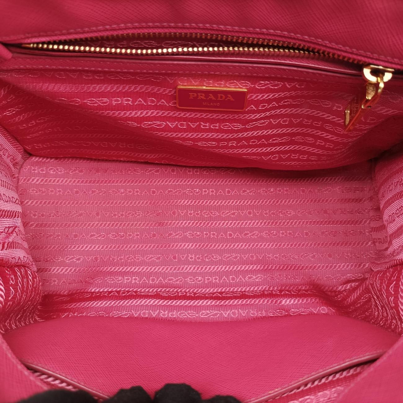 Prada Galleria Rose Red Saffiano Leather Messenger — view 9