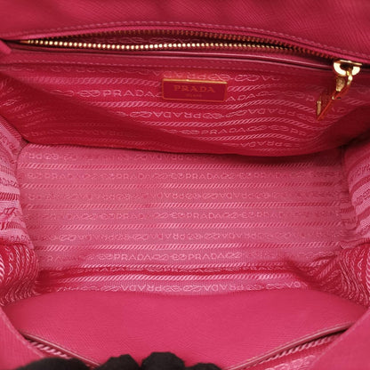 Prada Galleria Rose Red Saffiano Leather Messenger — view 9