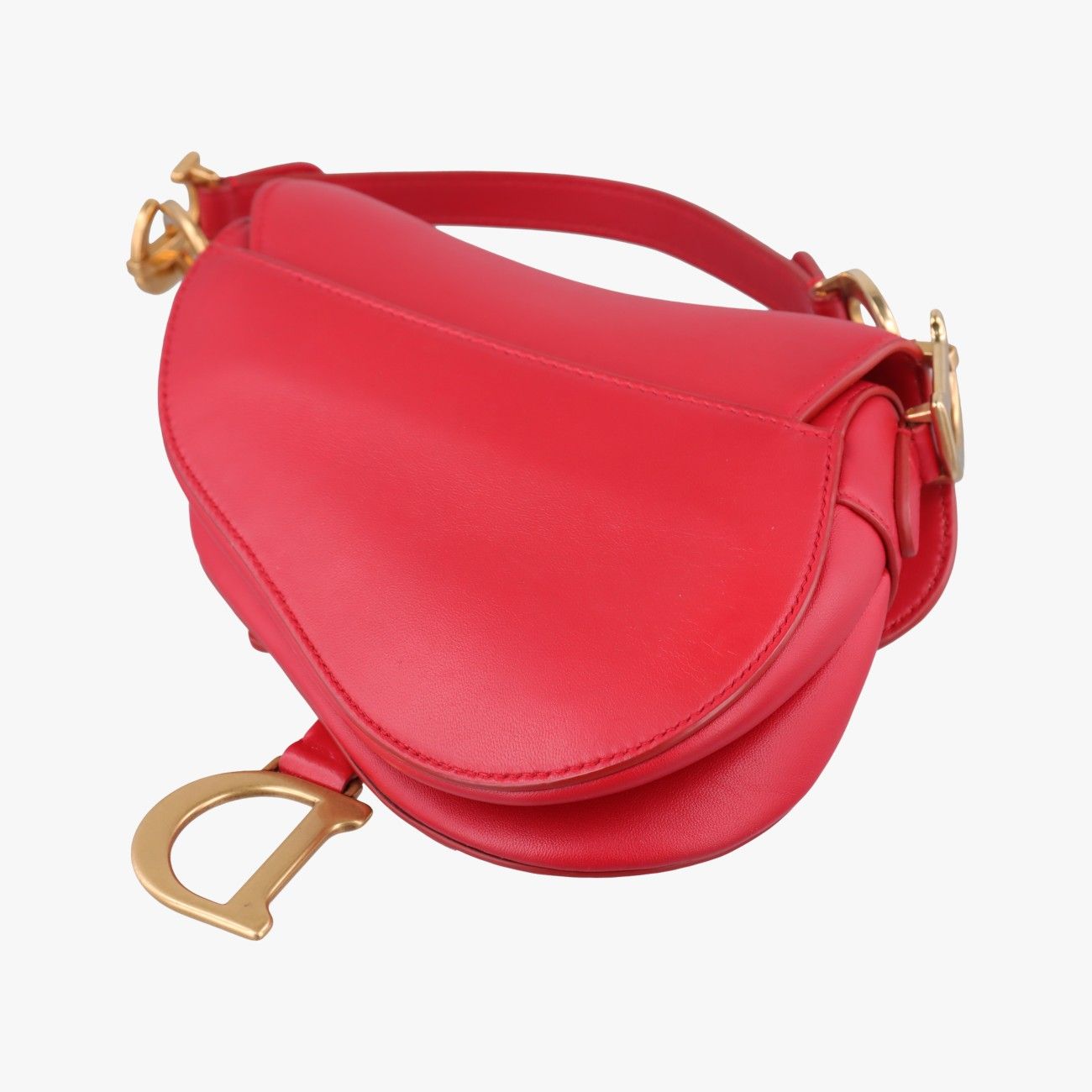 Dior Flowers Saddle Red Leather Handbag — view 6
