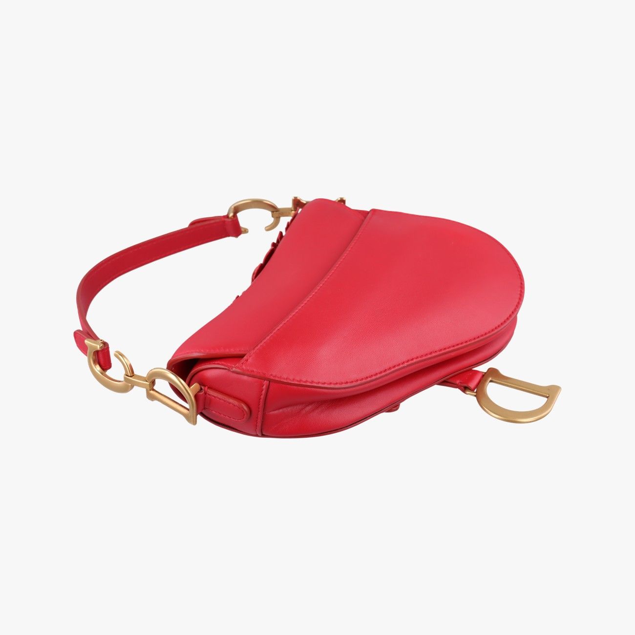 Dior Flowers Saddle Red Leather Handbag — view 7