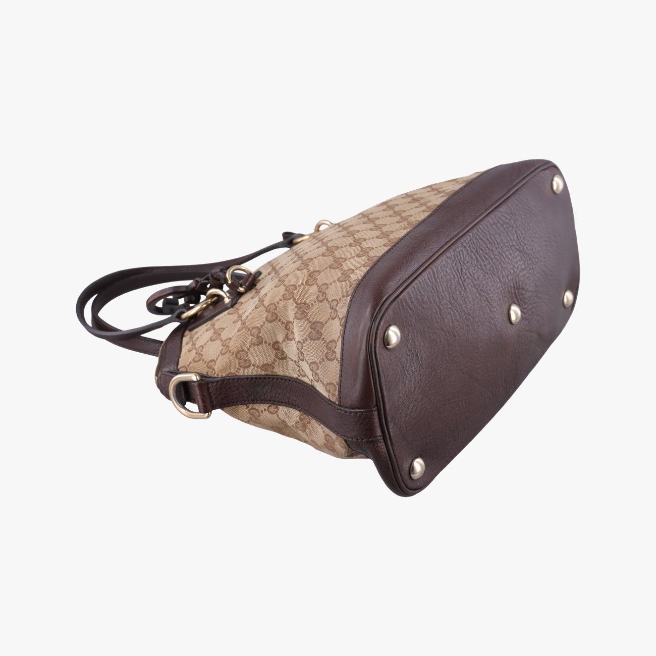 Gucci Issima Brown Leather Canvas Messenger — view 5