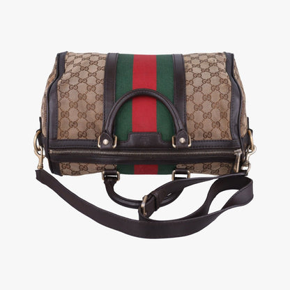 Gucci Sherry Line Beige Green Red Canvas Leather Messenger — view 8