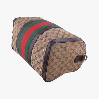 Gucci Sherry Line Beige Green Red Canvas Leather Messenger — view 4