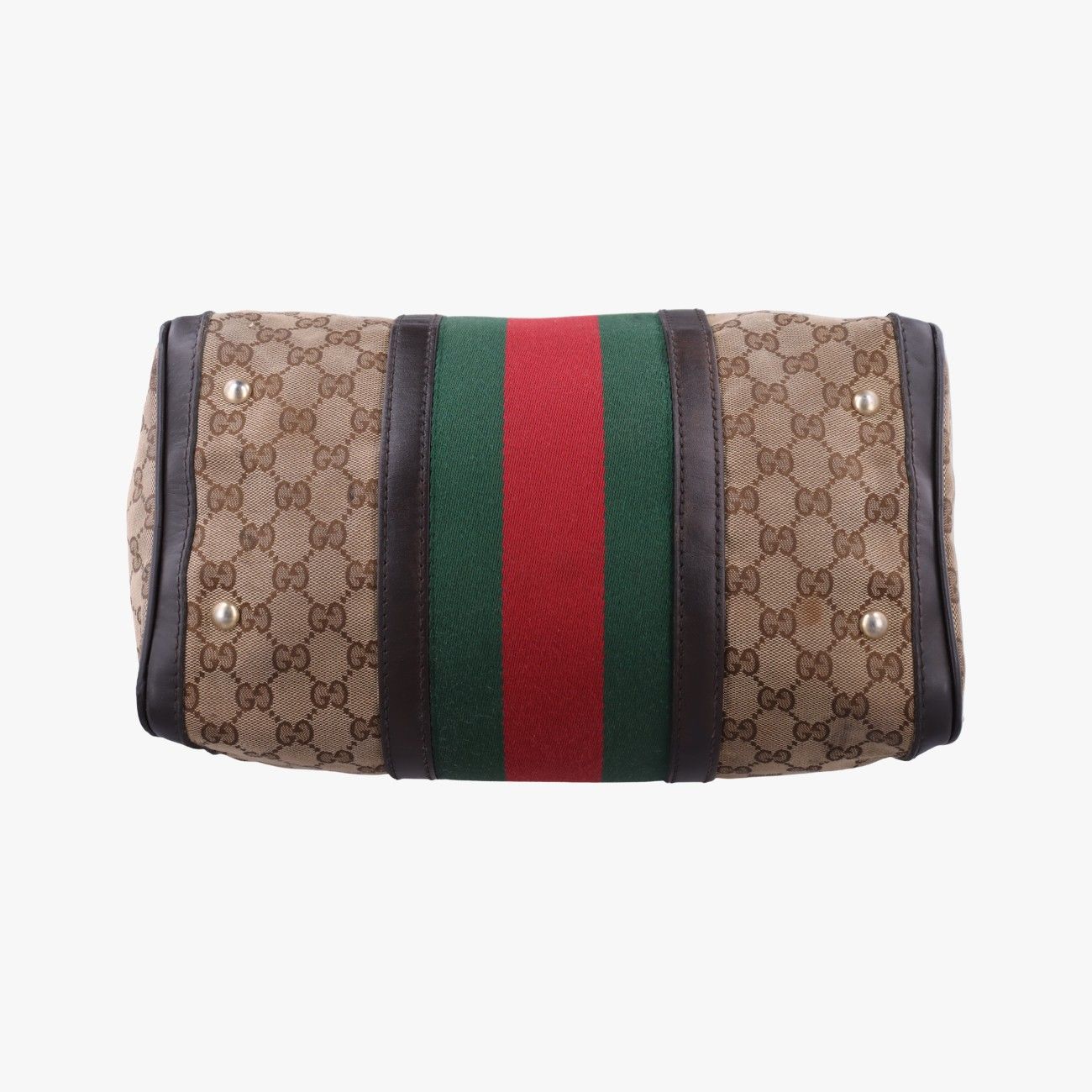 Gucci Sherry Line Beige Green Red Canvas Leather Messenger — view 3