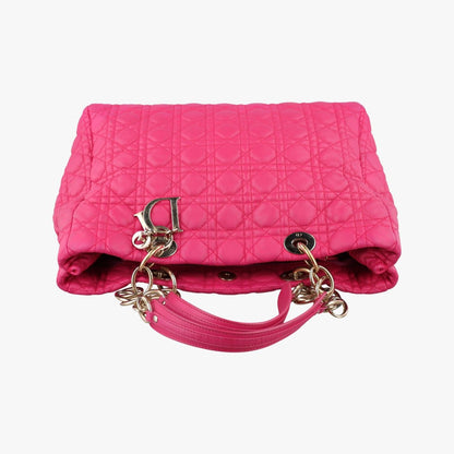 Dior Cannage Soft Shopping Pink Lambskin Messenger — view 8