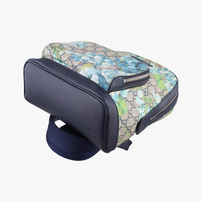 Gucci GG Blue Mus Beige Navy Multicolor Canvas Backpack — view 4