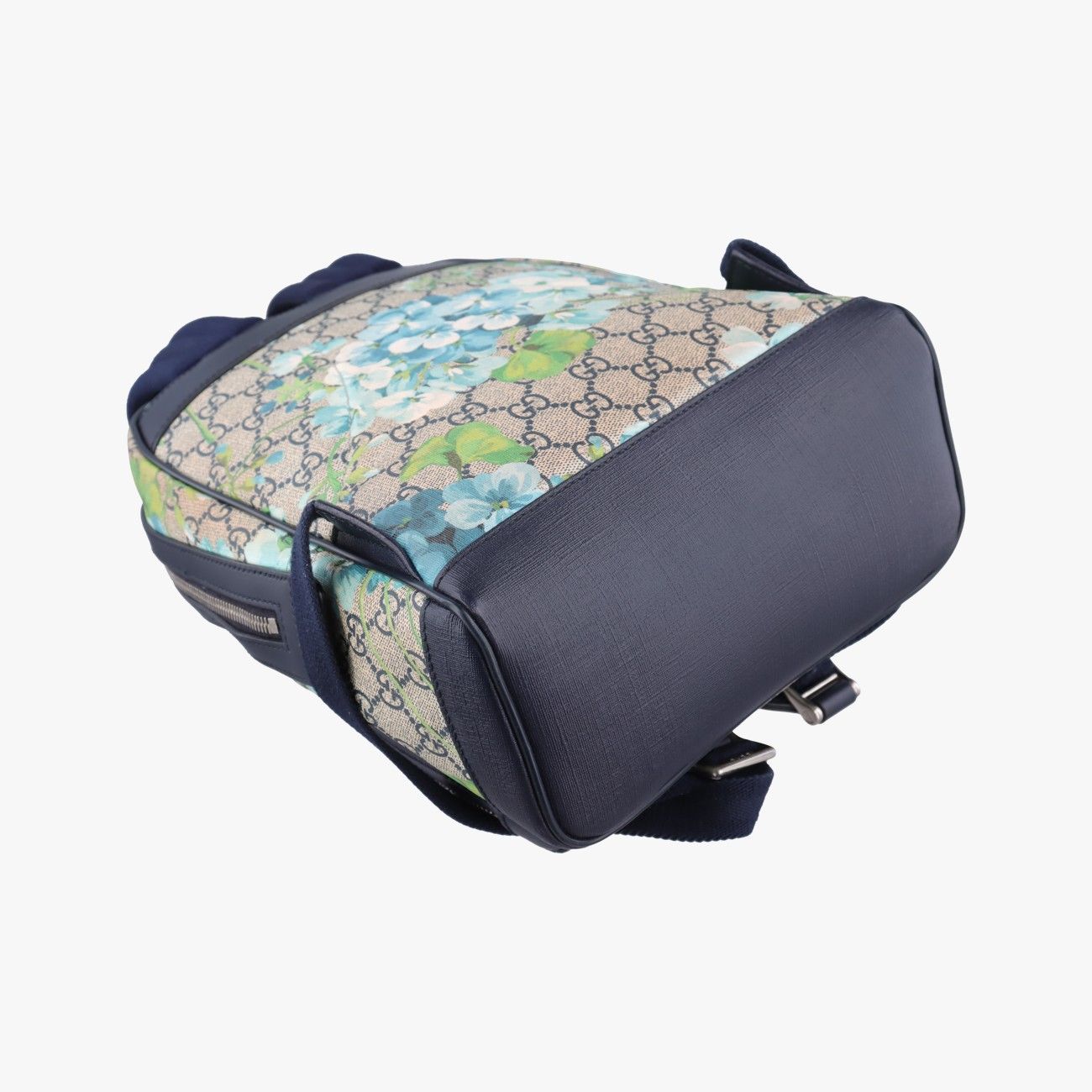 Gucci GG Blue Mus Beige Navy Multicolor Canvas Backpack — view 7
