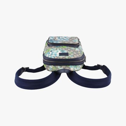 Gucci GG Blue Mus Beige Navy Multicolor Canvas Backpack — view 8