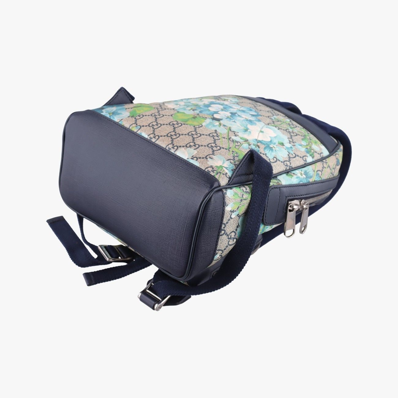 Gucci GG Blue Mus Beige Navy Multicolor Canvas Backpack — view 6