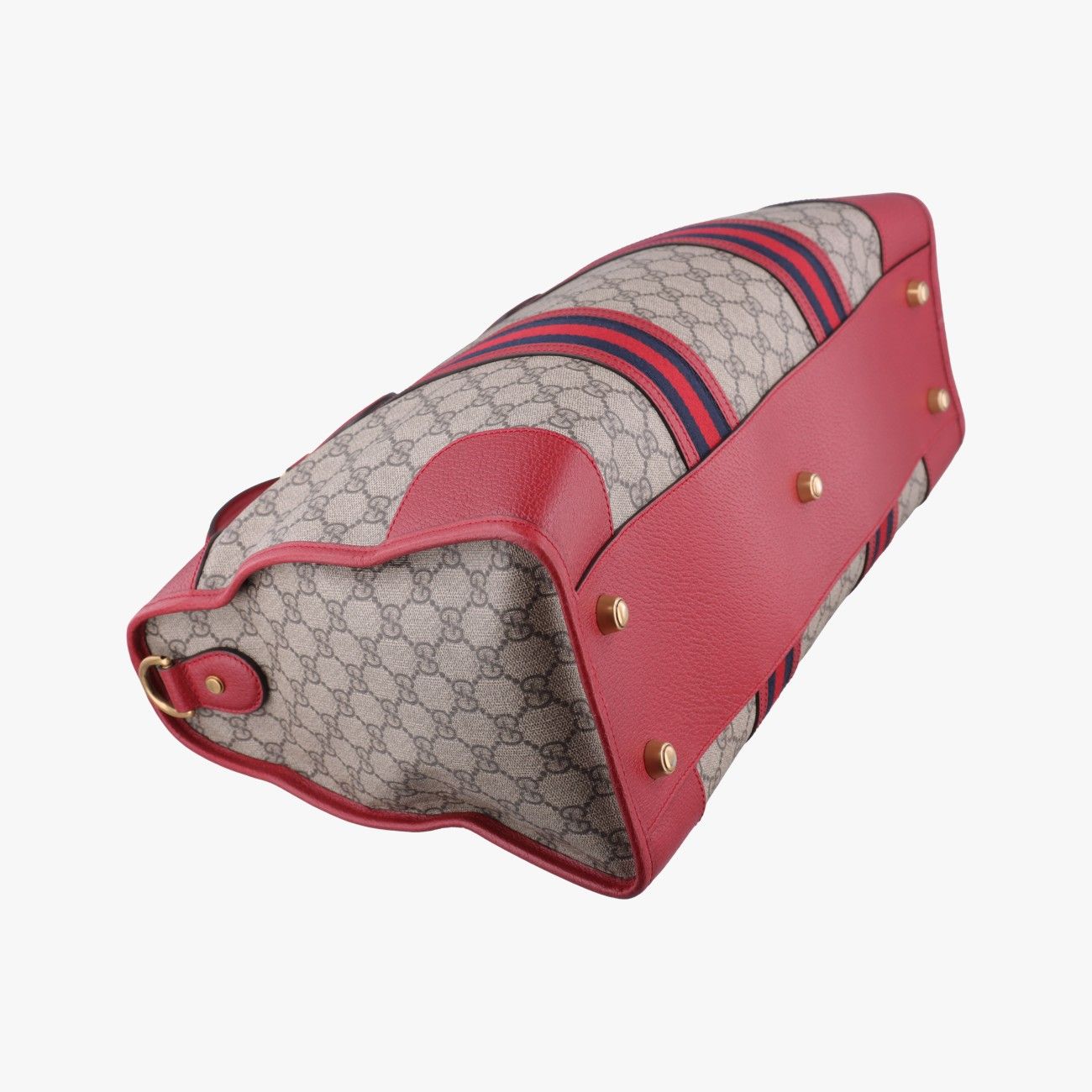 Gucci Soft GG Supreme Courier Duffle Beige Red Canvas Leather — view 7