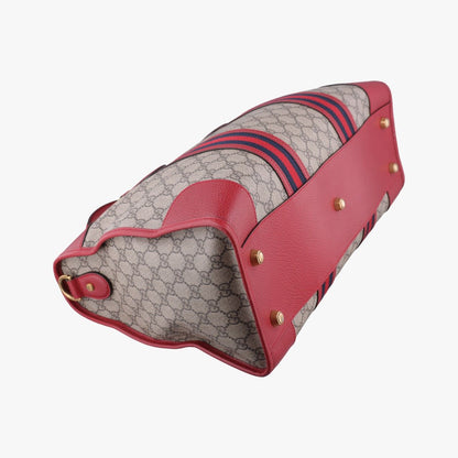 Gucci Soft GG Supreme Courier Duffle Beige Red Canvas Leather — view 7