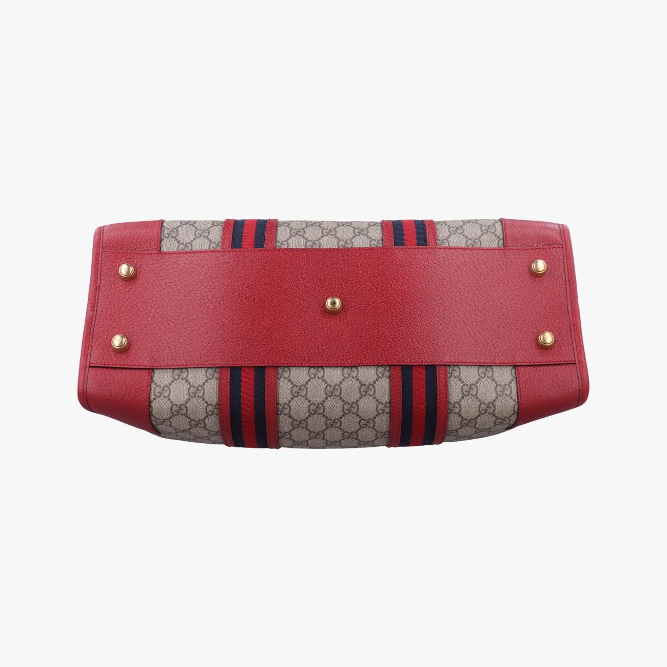 Gucci Soft GG Supreme Courier Duffle Beige Red Canvas Leather — view 3