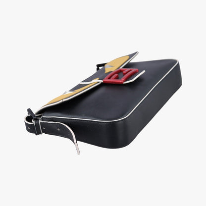 Fendi Monster Star Baguette Black Yellow Leather Messenger — view 5
