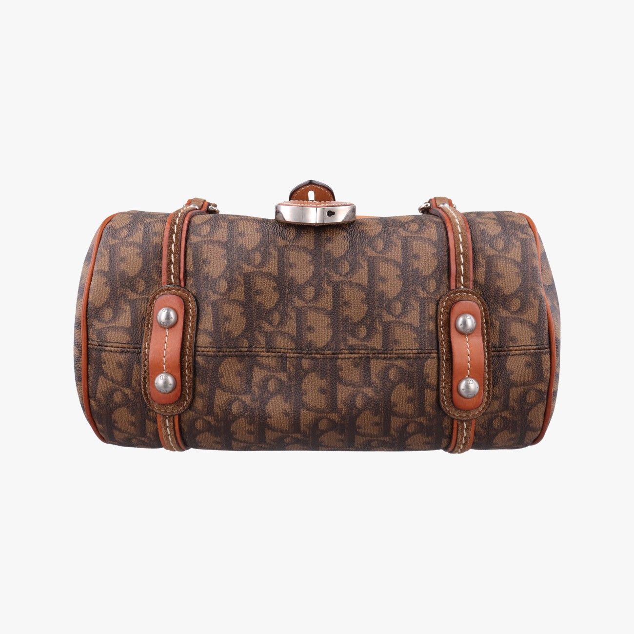 Dior Romantic Trotter Brown Jacquard Leather Velour Handbag — view 3