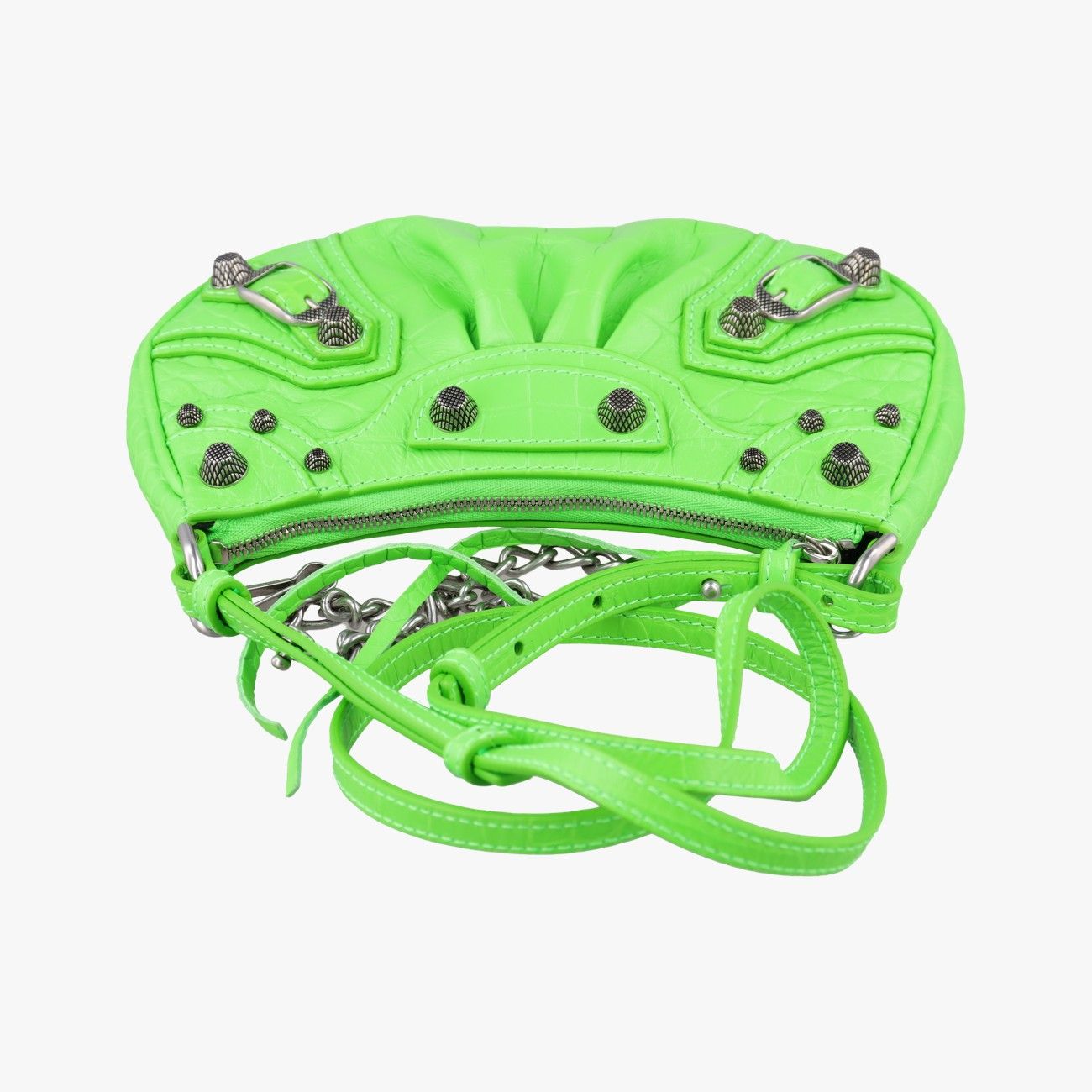 Balenciaga le Cagole Green Lambskin .3817.0 Messenger — view 8