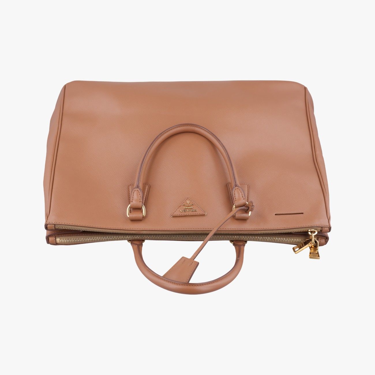 Prada Galleria Camel Saffiano Leather 7 11 Handbag — view 8