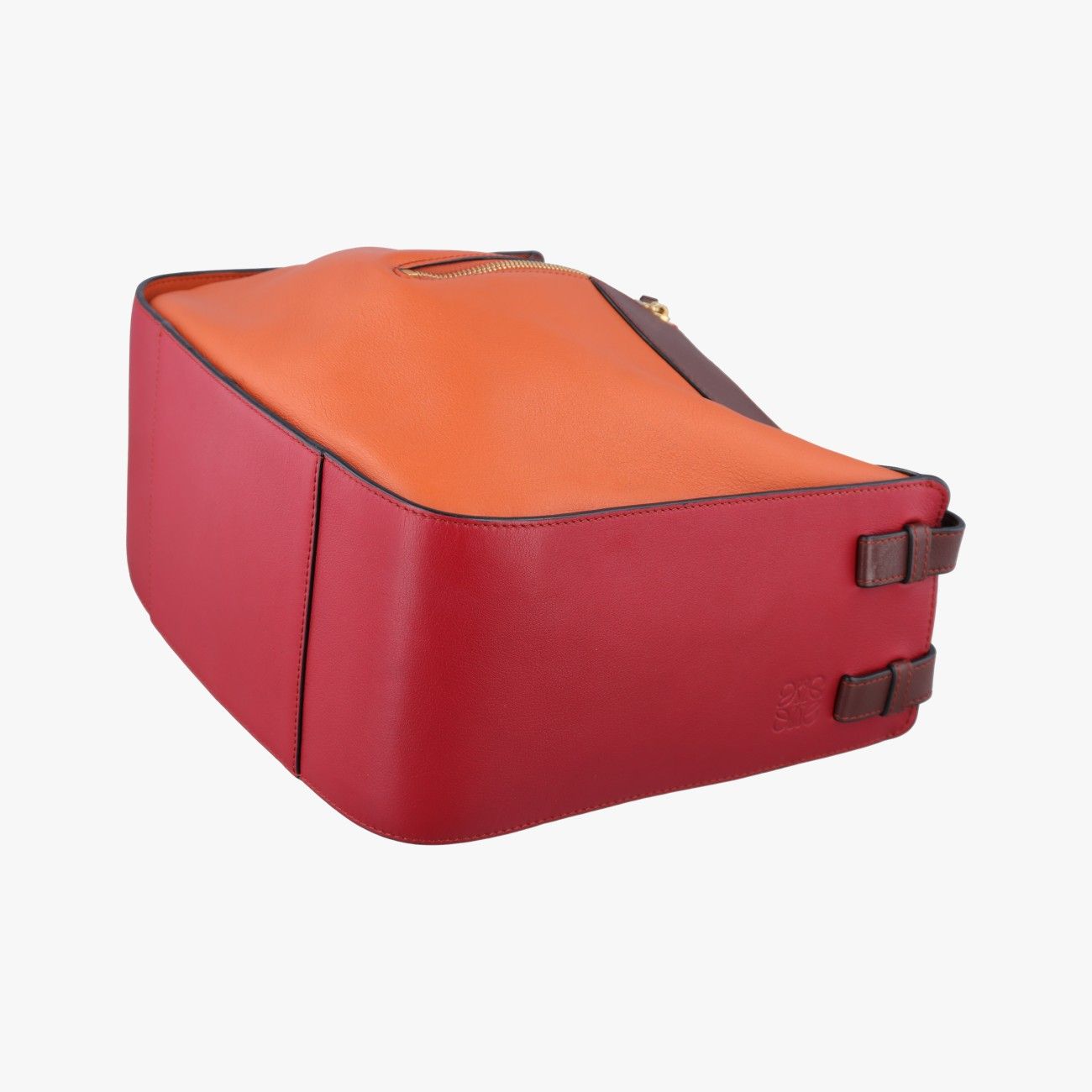 Loewe Hammock Orange Red Brown Leather Messenger — view 4