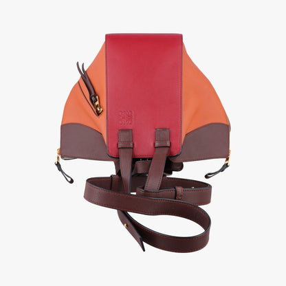 Loewe Hammock Orange Red Brown Leather Messenger — view 8