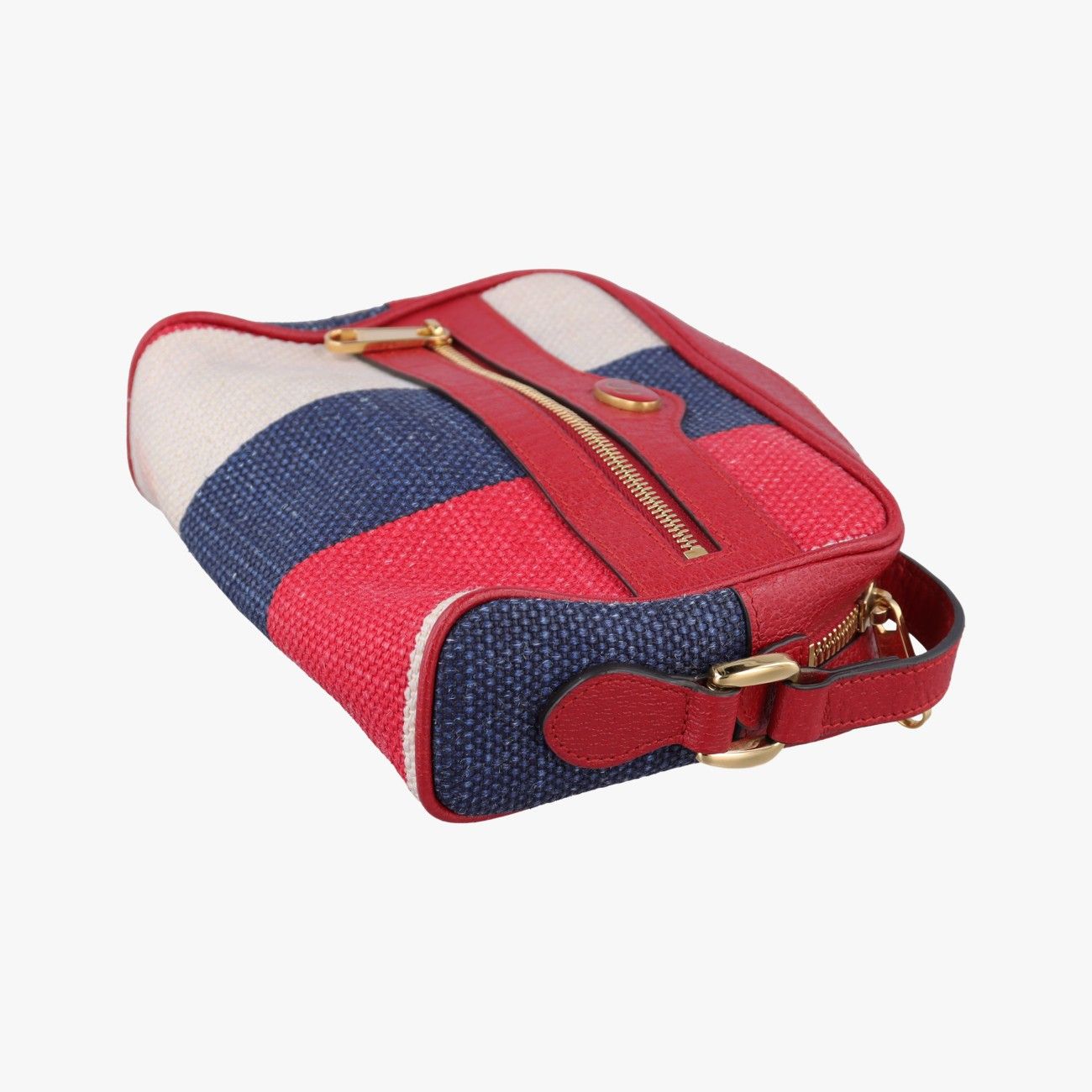 Gucci Ophidia Red Navy Ivory Canvas Leather Messenger — view 4