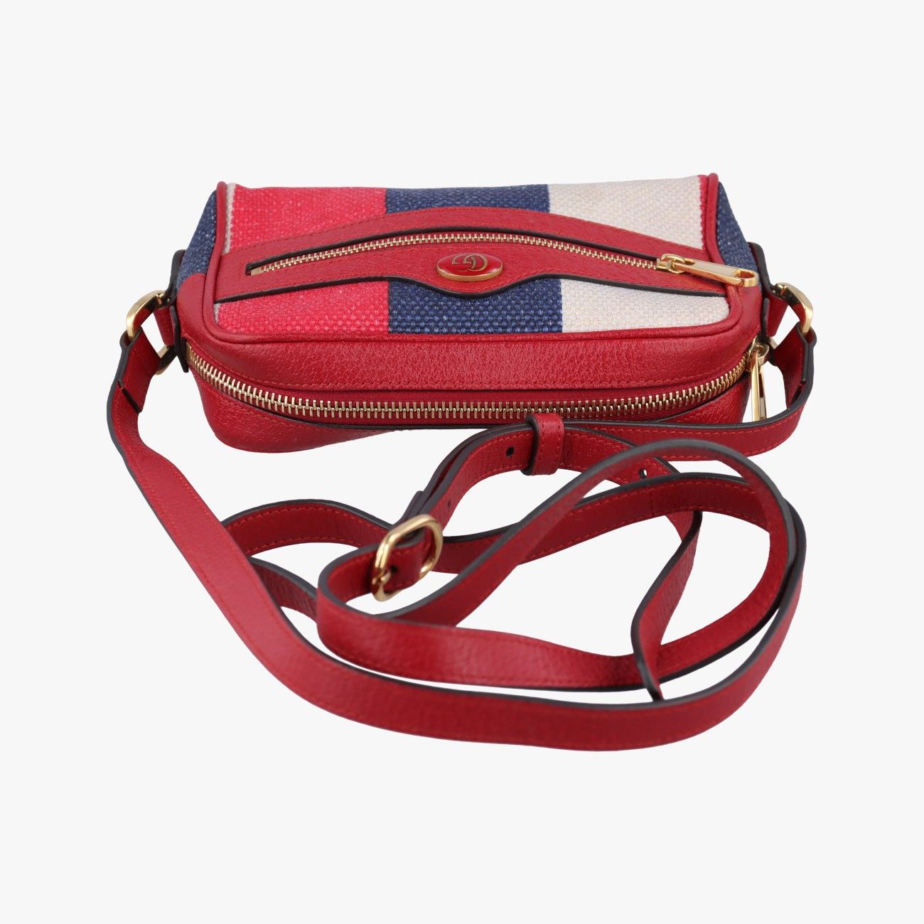 Gucci Ophidia Red Navy Ivory Canvas Leather Messenger — view 8