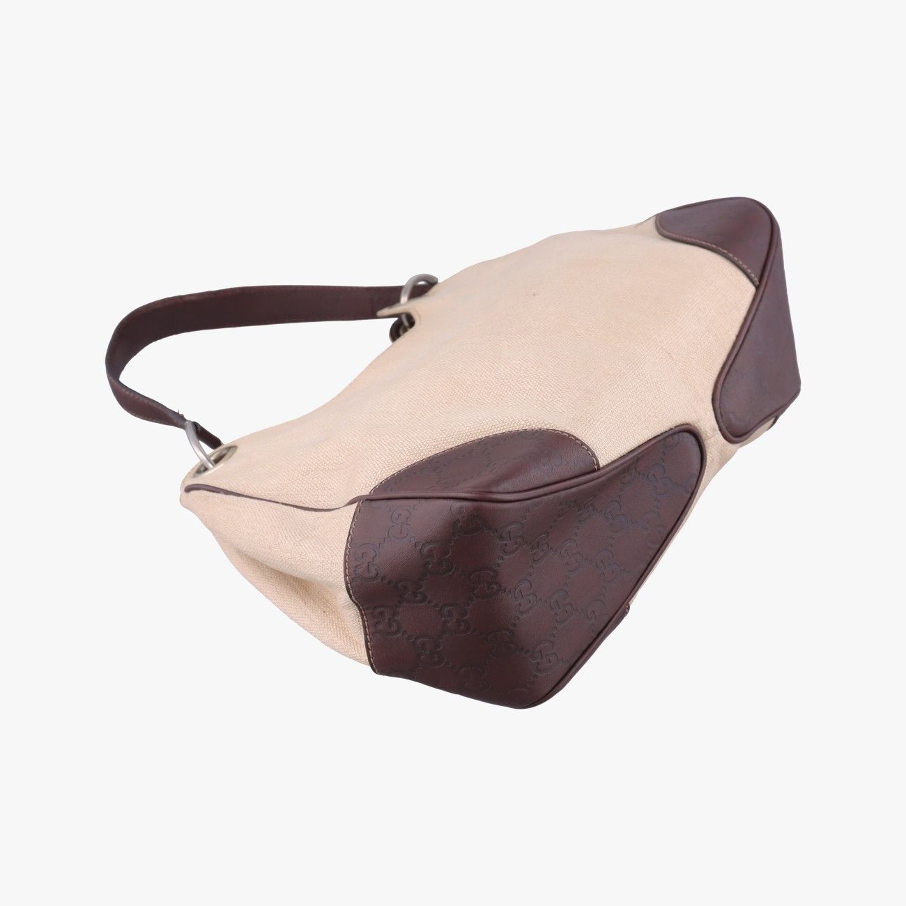 Gucci Guccissima Beige Brown Leather Canvas Messenger — view 7