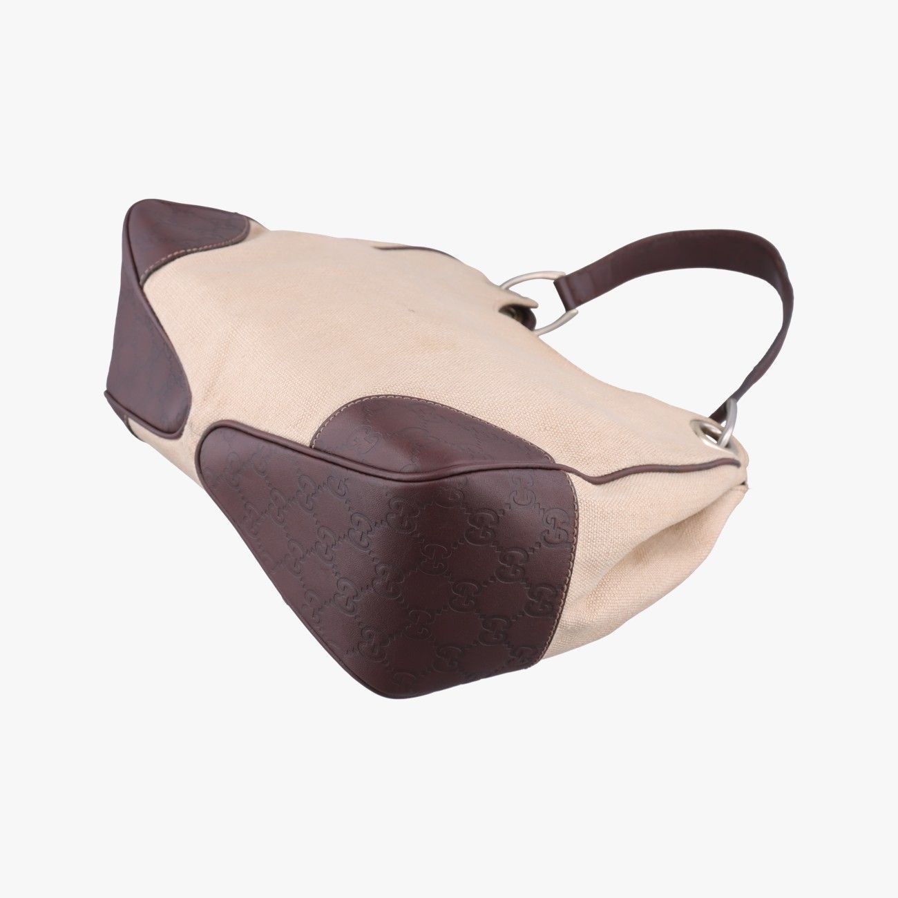 Gucci Guccissima Beige Brown Leather Canvas Messenger — view 6
