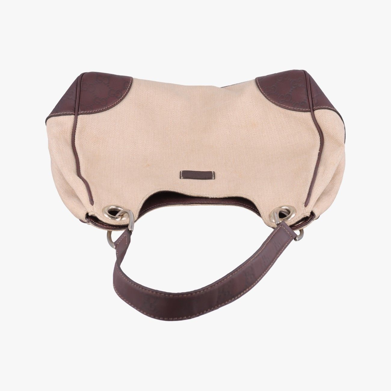 Gucci Guccissima Beige Brown Leather Canvas Messenger — view 8