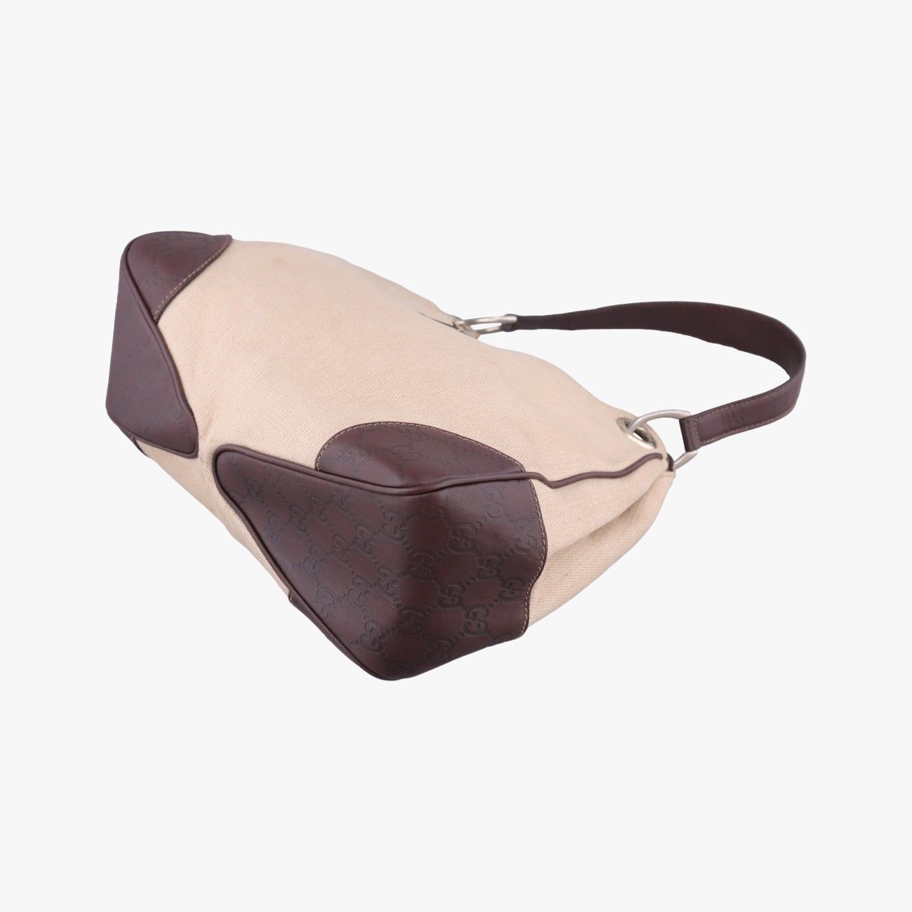 Gucci Guccissima Beige Brown Leather Canvas Messenger — view 4
