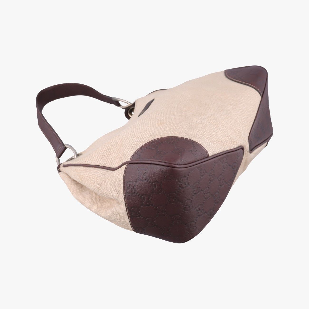 Gucci Guccissima Beige Brown Leather Canvas Messenger — view 5