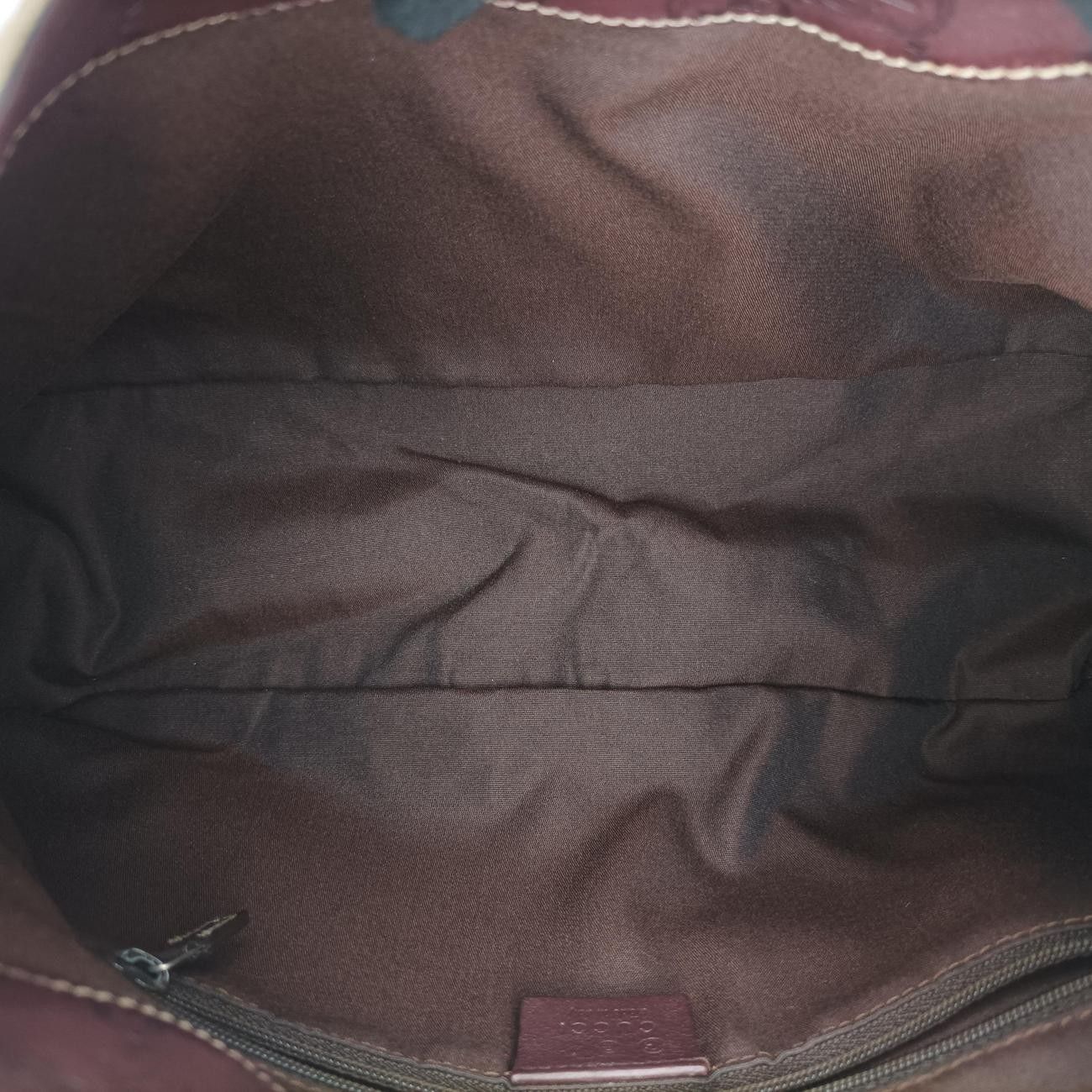 Gucci Guccissima Beige Brown Leather Canvas Messenger — view 9