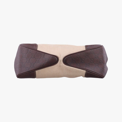 Gucci Guccissima Beige Brown Leather Canvas Messenger — view 3