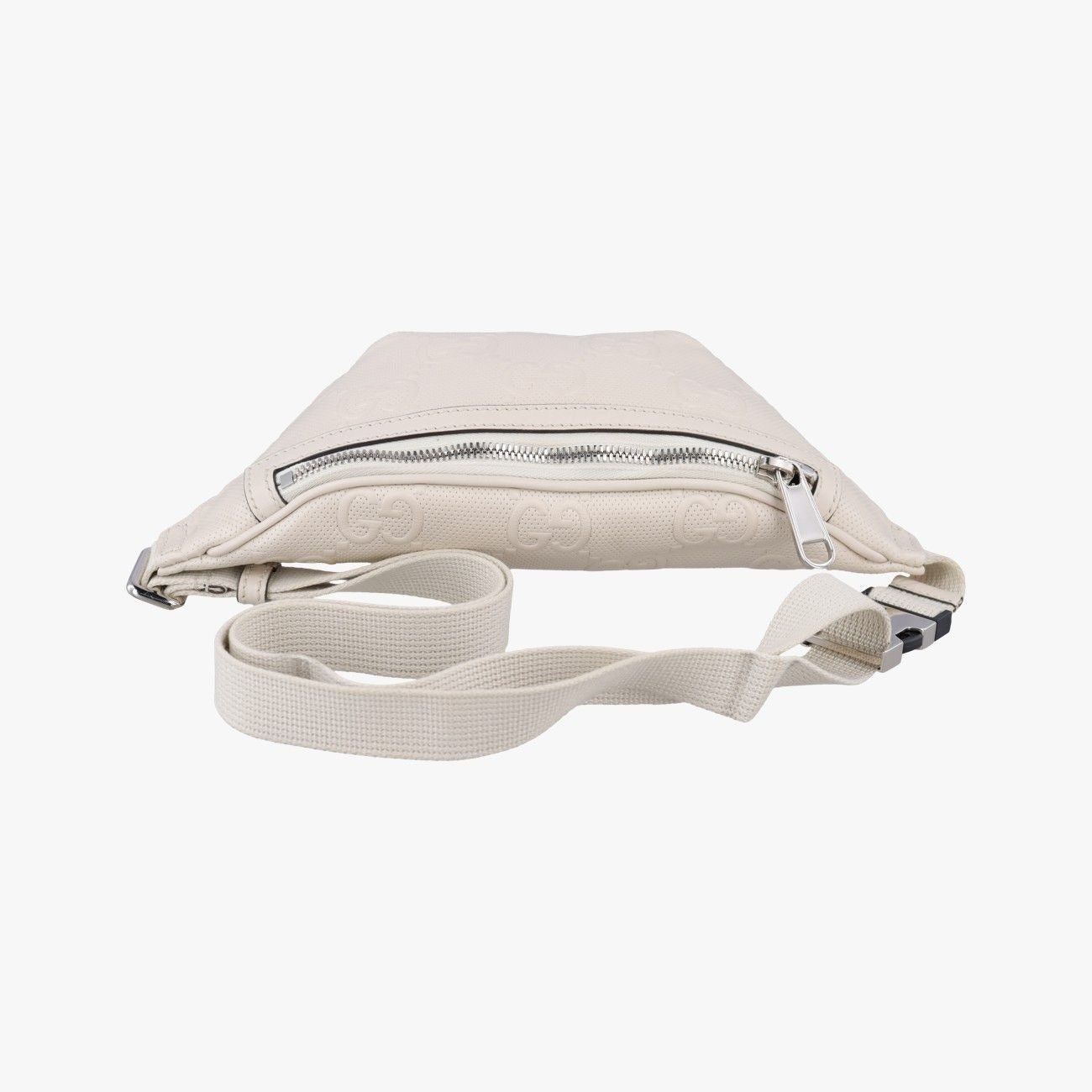 Gucci GG Embossed White Leather Handbag — view 8